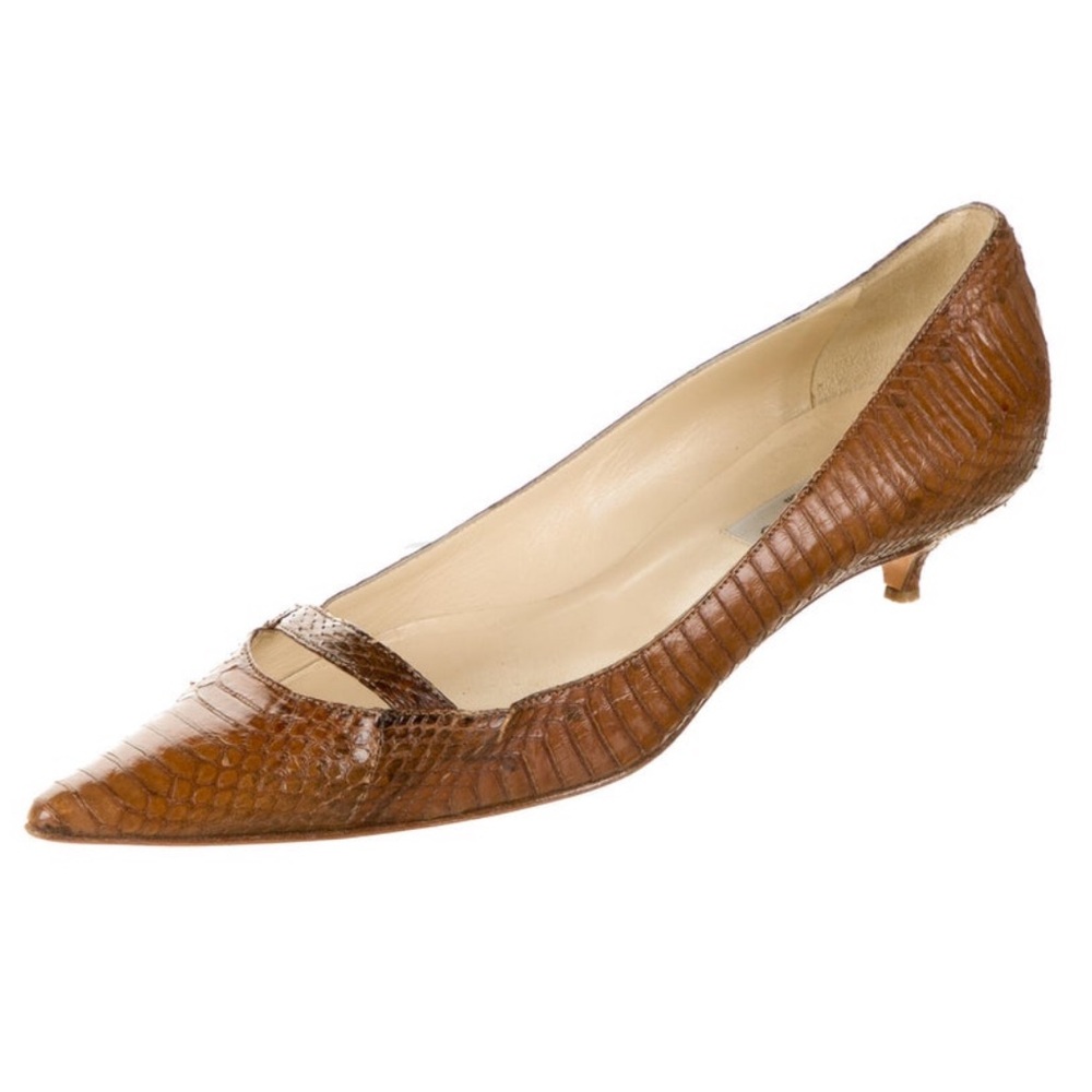 Jimmy Choo Python Kitten Heels Size 41 - image 1